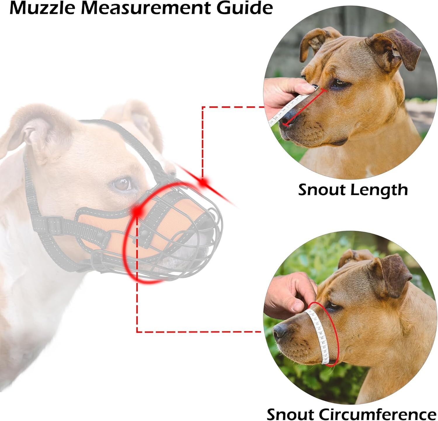 Pitbull Dog Muzzle Reflective Metal Mask Secure Wire Basket Muzzle for Large ...