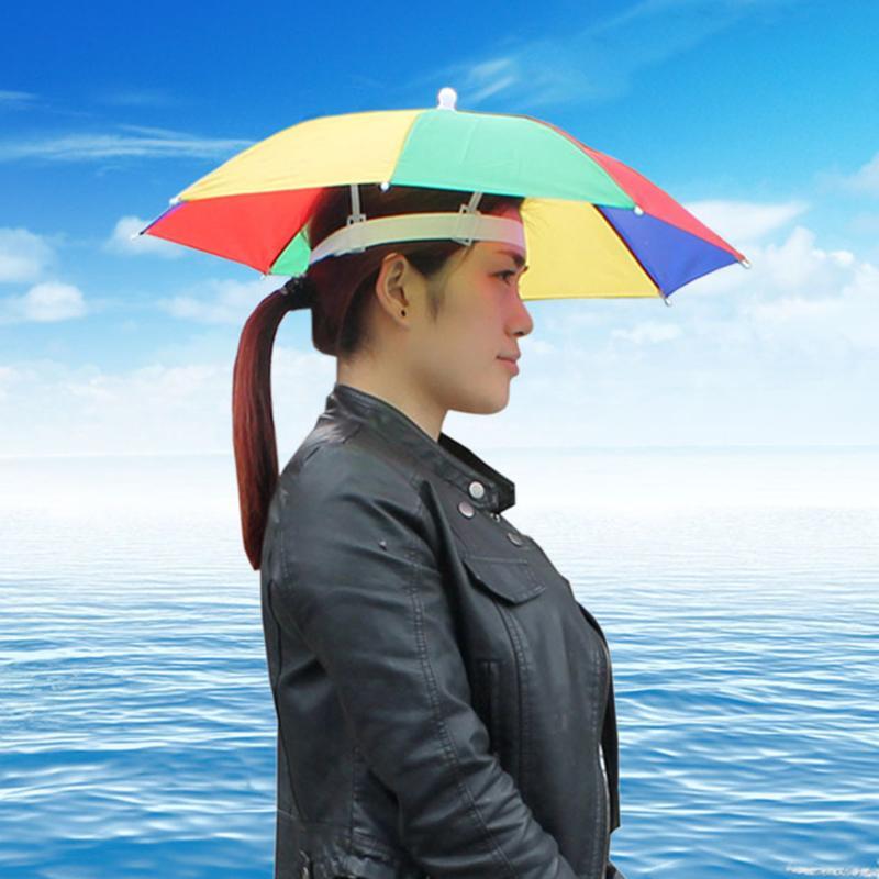 Sombrero de lluvia portatil para exteriores Sombrilla plegabilis para pesca Anti