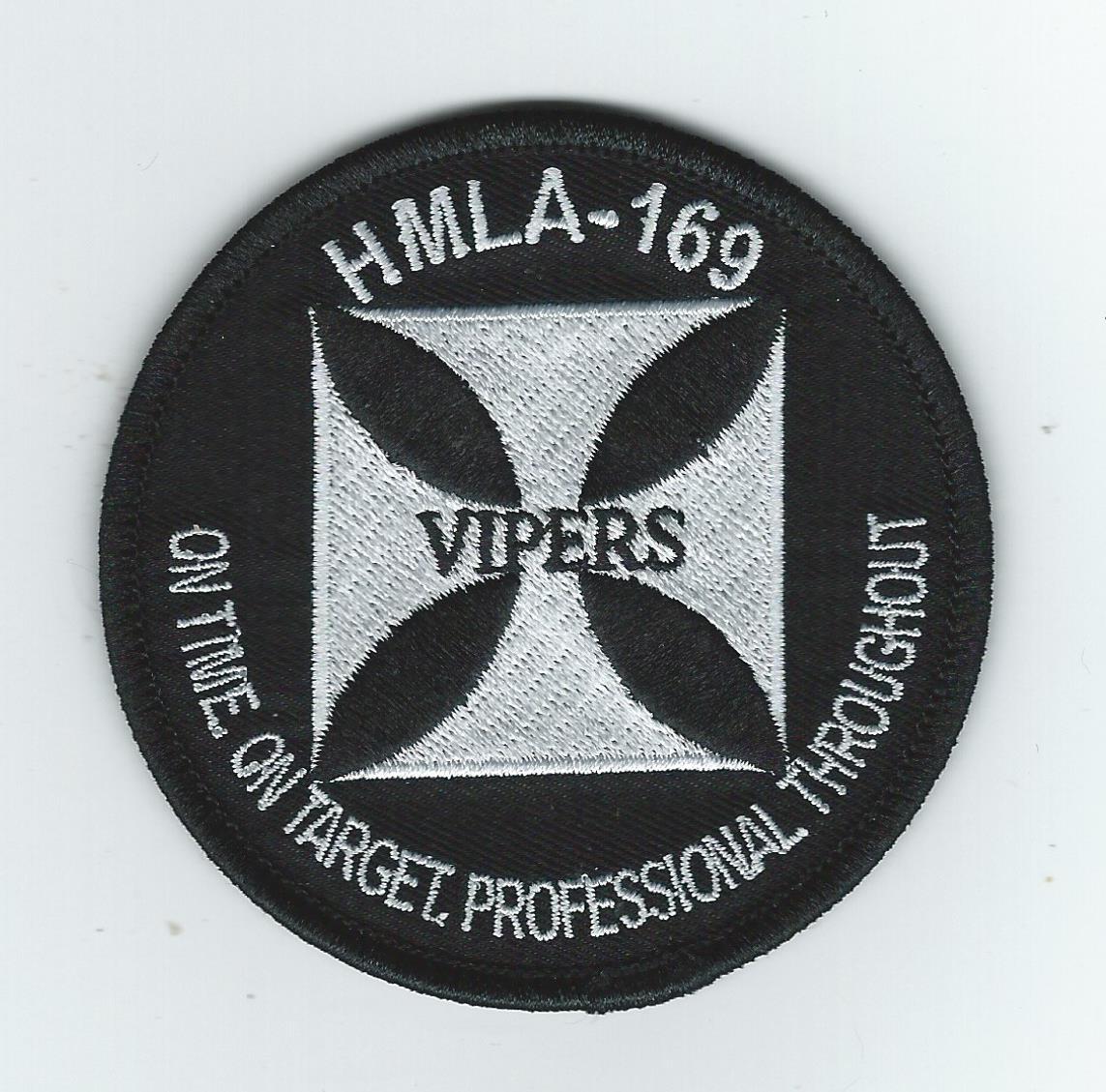 HMLA-169 "VIPERS" "ON TIME, ON TARGET, PROFESSIONAL THROUGHOUT" patch