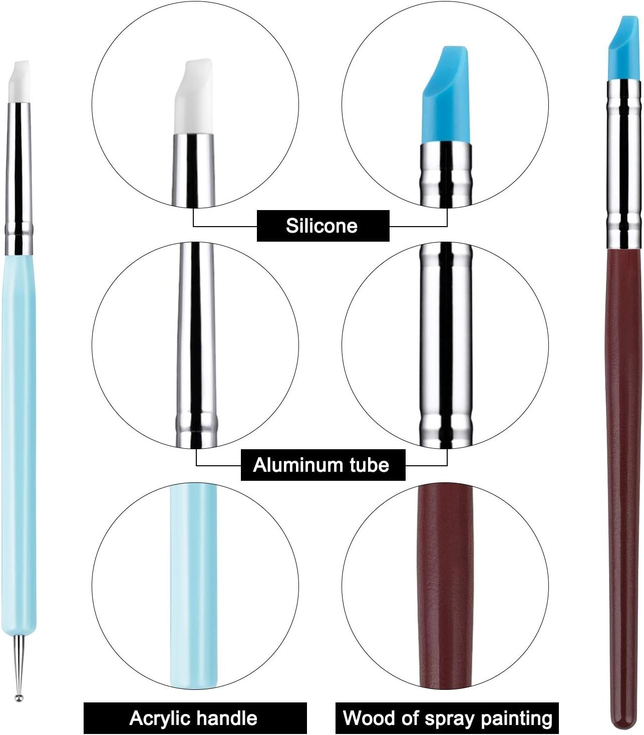 Silicone Sculpting Tools Set - 10Pcs for Creative Pottery & DIY Projects
