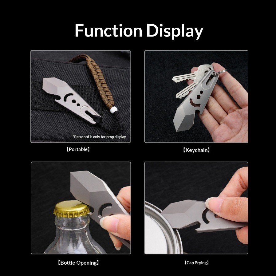 Titanium Alloy Pry Bar Portable EDC Tool Survival Multi Tool