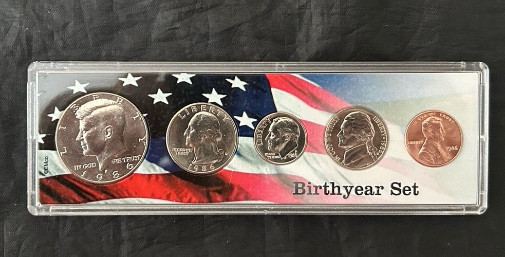1986 Birth Year Set 5 Bright Uncirculated Coins FREE SHIPPING
