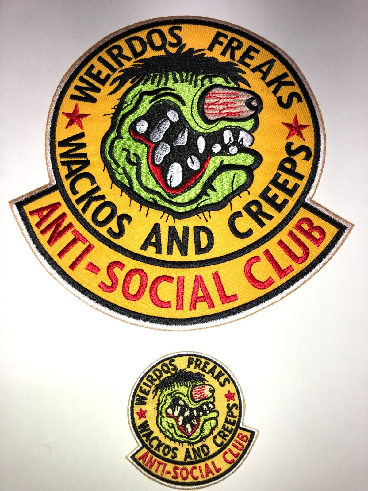 WEIRDO  FINK HOT ROD RATFINK   CAR CULTURE PATCH SET BIG & LITTLE IRON ON SEW ON