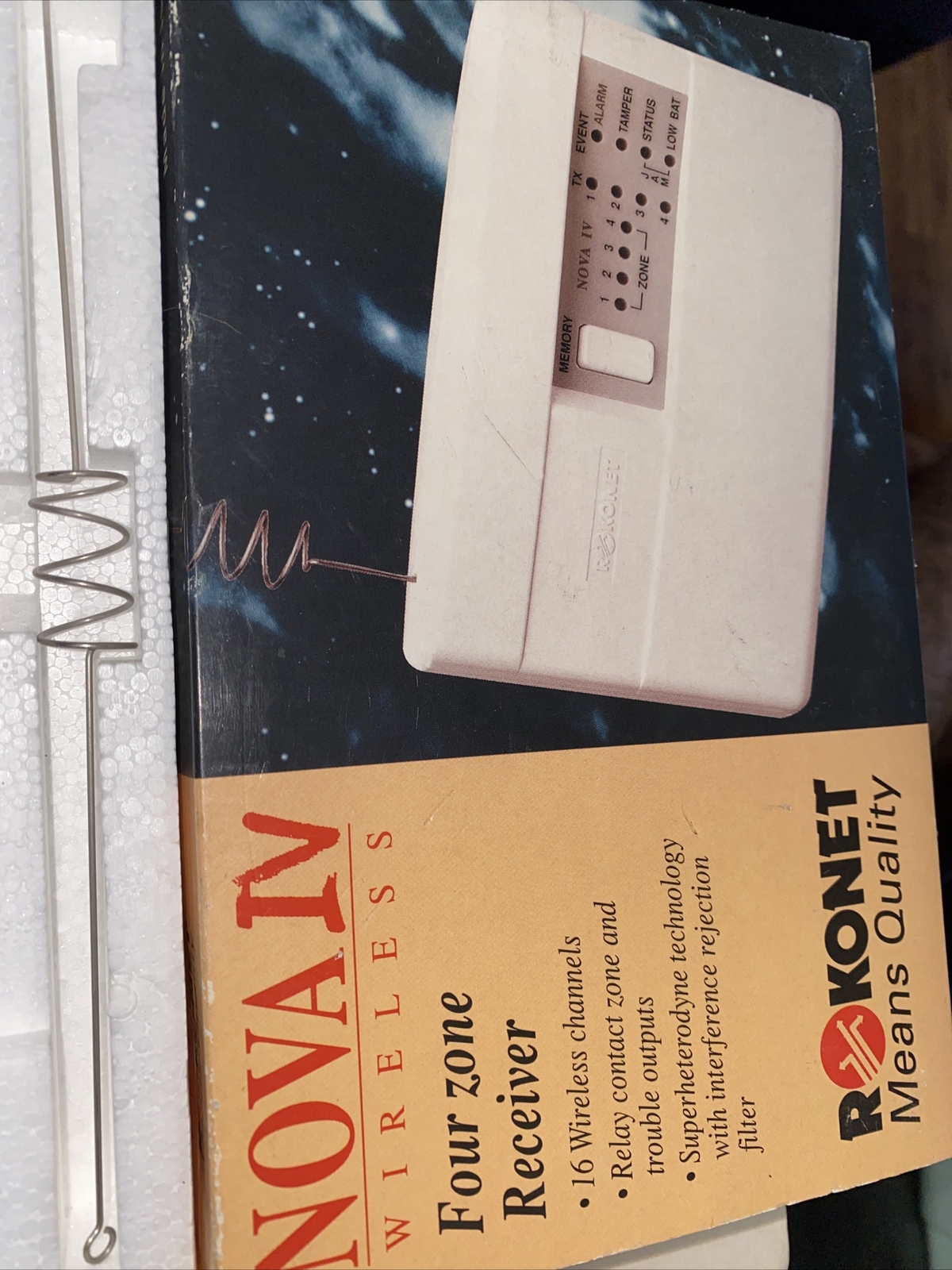Wireless Security Receiver NOVA IV Programmable 4-Zone 16 Channels