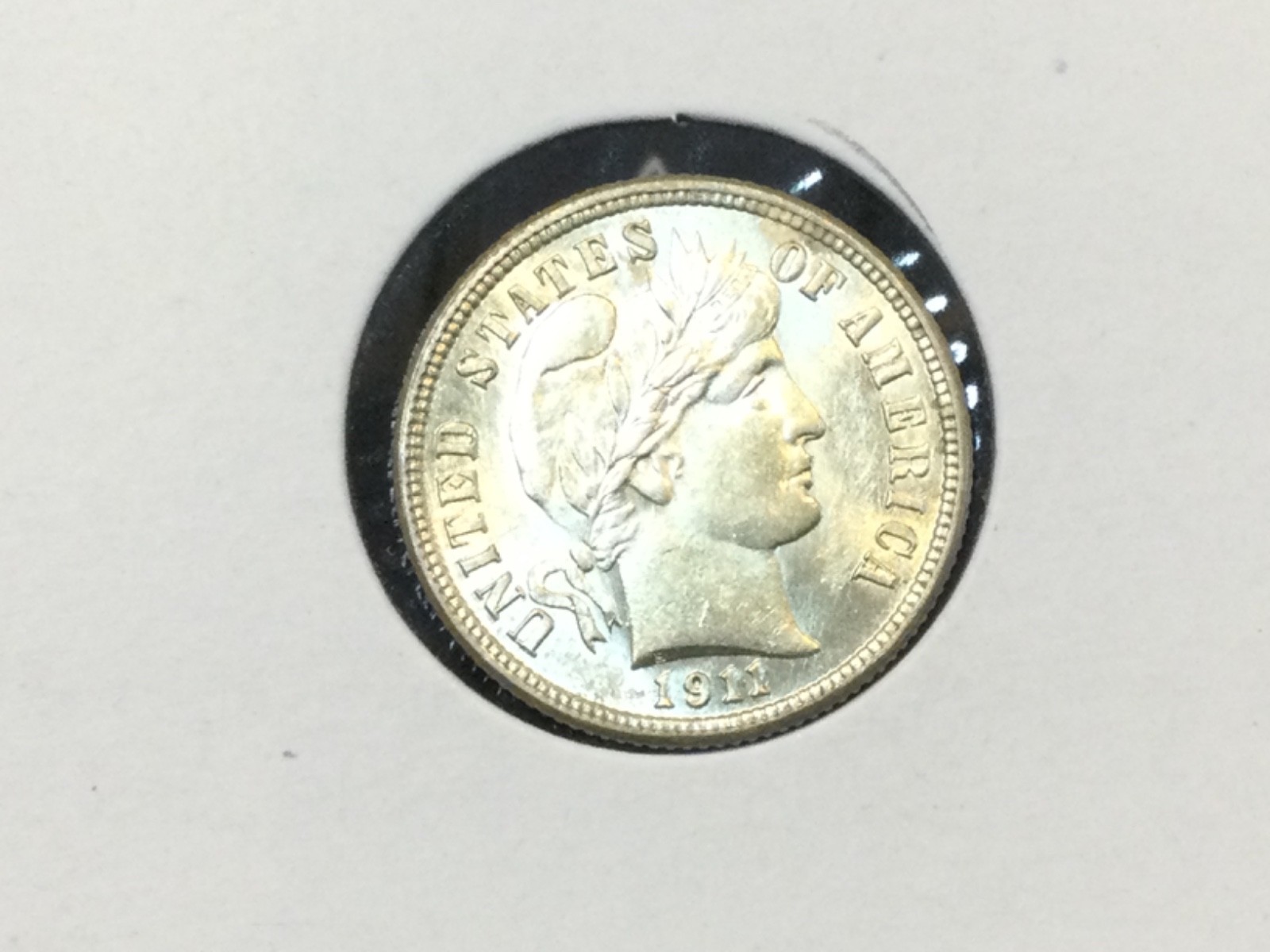 1911 Barber Dime, Uncirculated      frosty White
