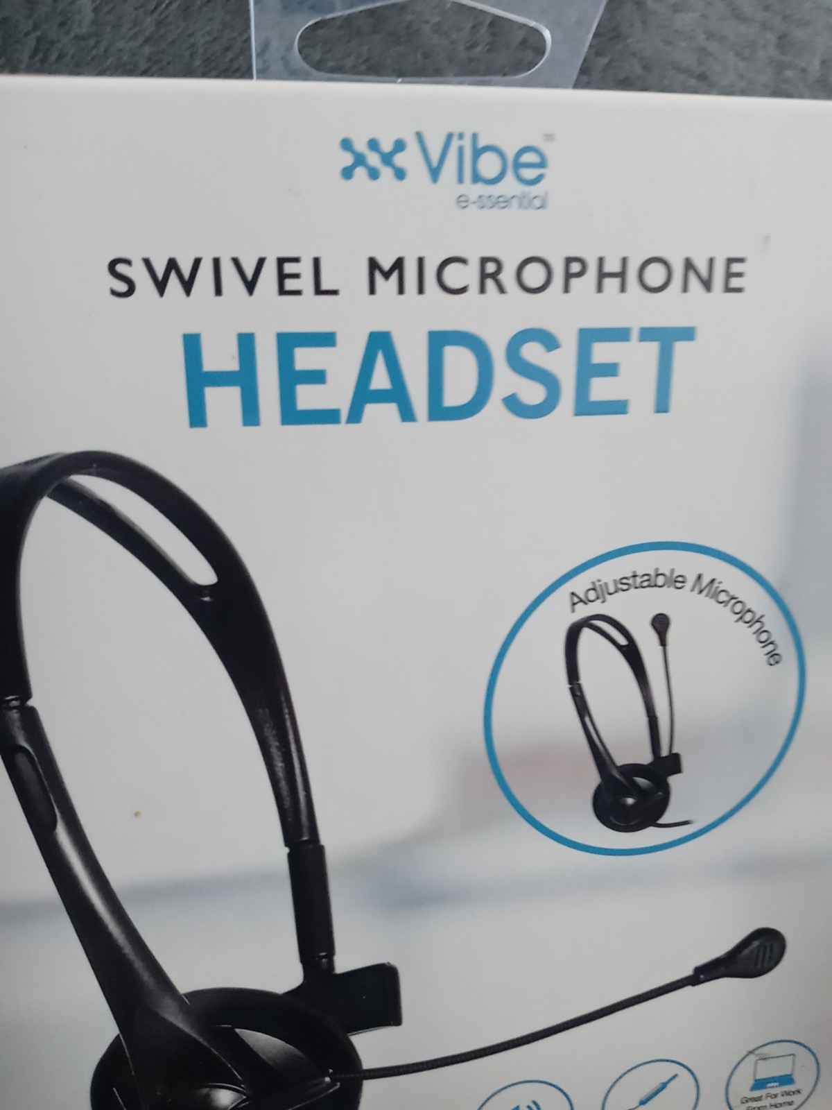 Swivel Microphone Headset With Adjustable Microphone Black New Box Work Gaming