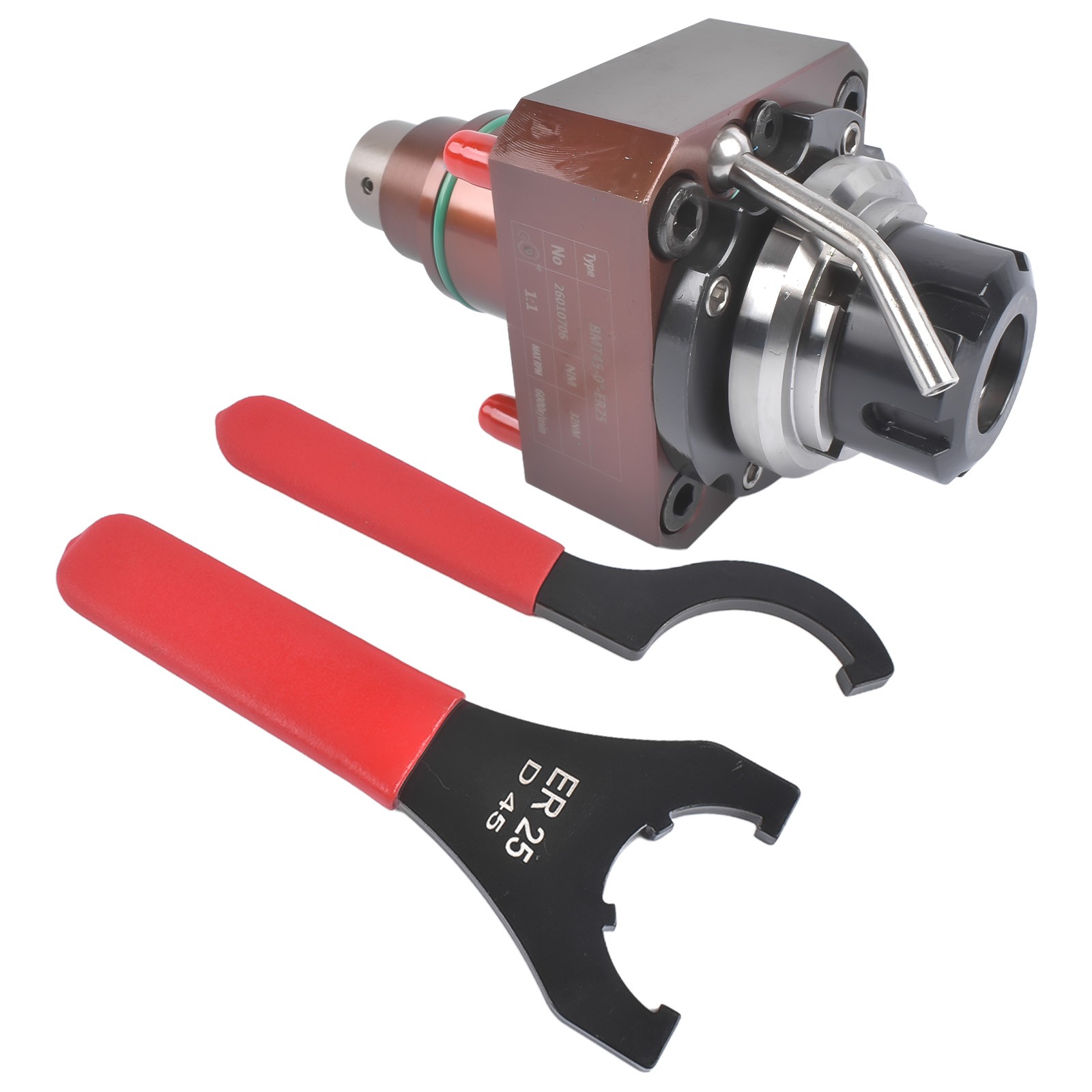 BMT45-0°-ER25 Axial CNC Powered Tool Holder Straight Rotary Live Tool for Lathe