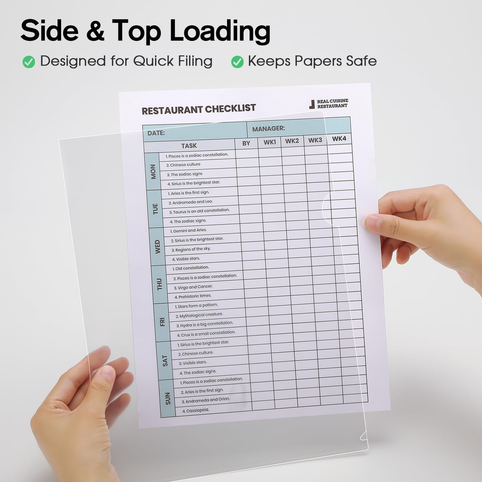 12PCS Plastic File Folder Clear Project Pocket Transparent Document Paper Jacket