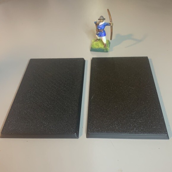 Pack of 2 60mm x 100mm Rectangle Solid Top Warhammer Wargames Bases