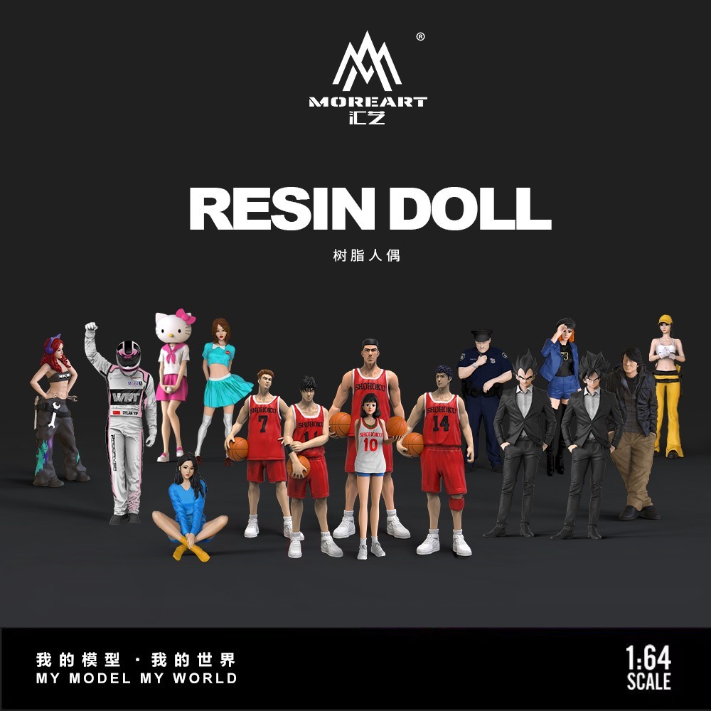 MoreArt 1:64  Diorama - Sexy Trendy Female Resin Figure For Scene Model 3PCS