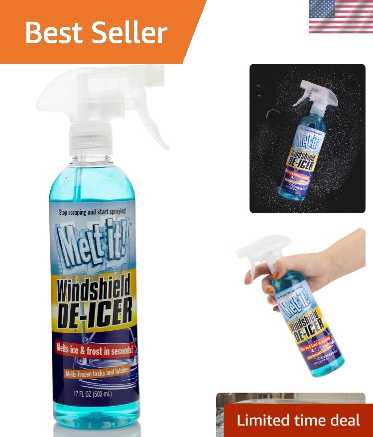 Melt-It! Concentrated Windshield De-Icer Spray - 17 Fl Oz for Fast Frost Removal