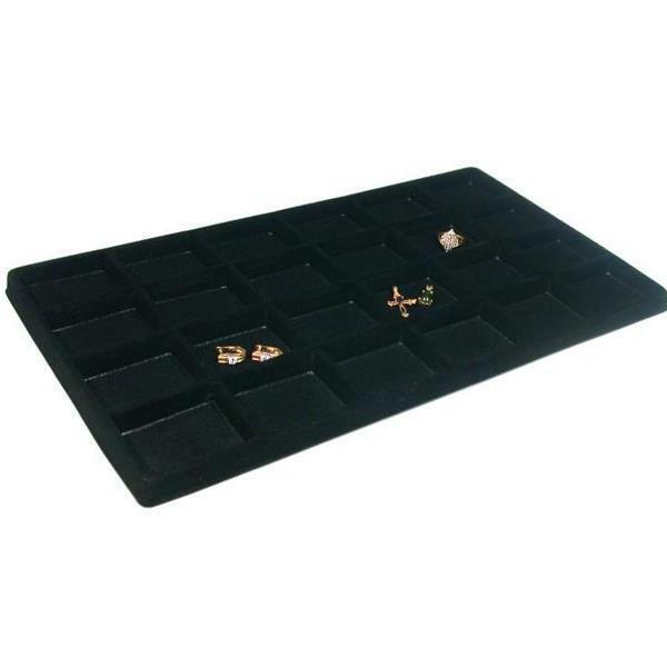 4 Black Jewelry Bracelet Trays Insert Display Case