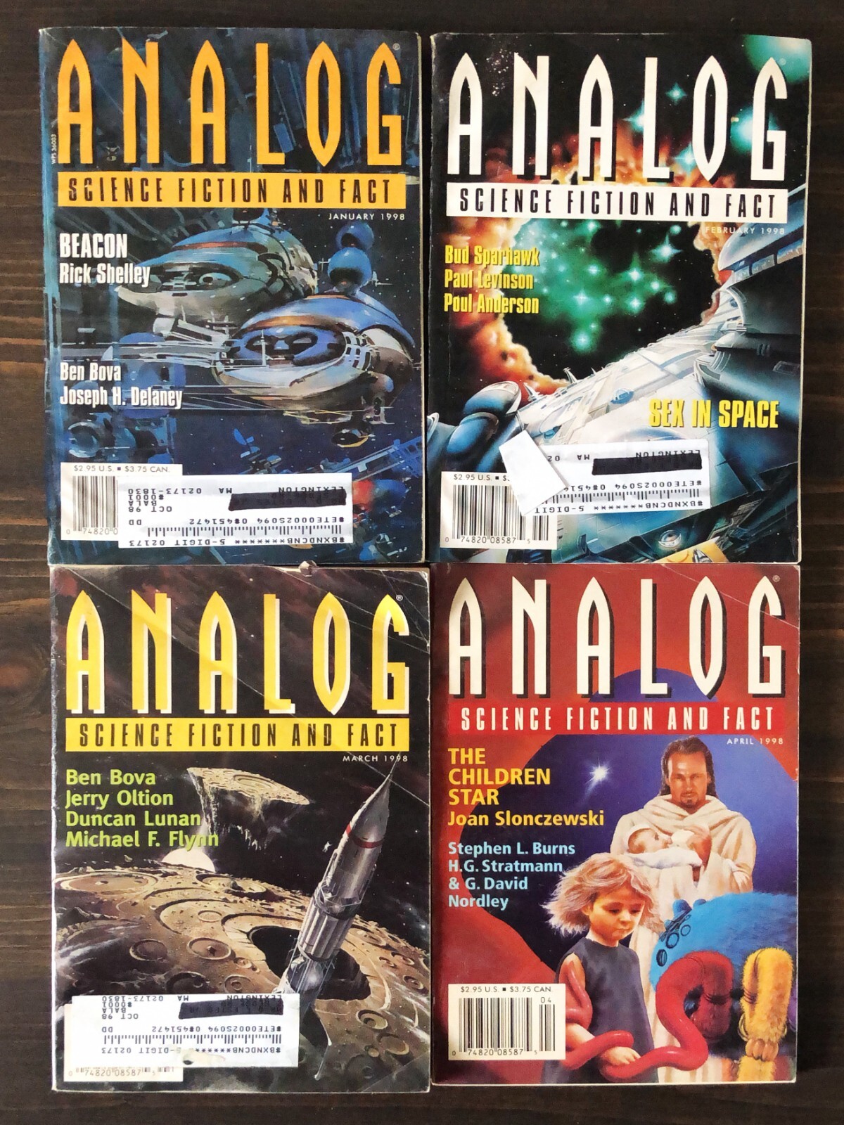 Analog Science Fiction & Science Fact Magazine, 1998 Lot Of 10