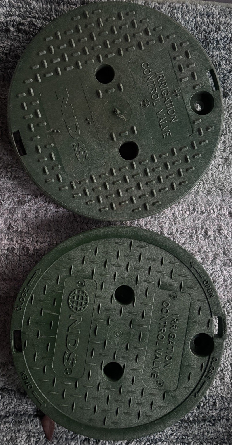 Lot of 2 NDS Round Irrigation Control Valve Box Covers/Lids Green 10” Approx New