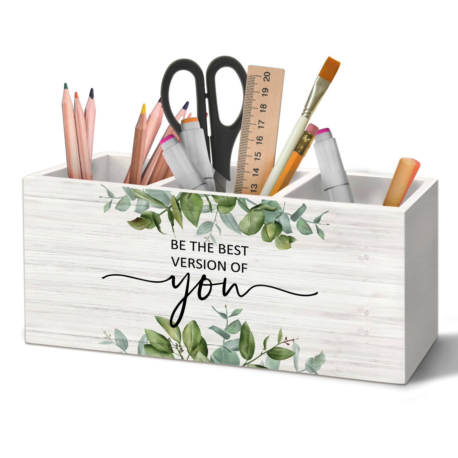 Yjeslw Inspirational Pen Holder Organizer for 7.8x3.5x2.5inch, Multicolor