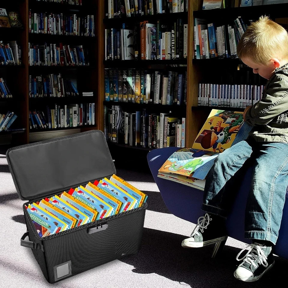 Comic Book Storage Box Fireproof & Water-Resistant Comic Book Box with Lock a...