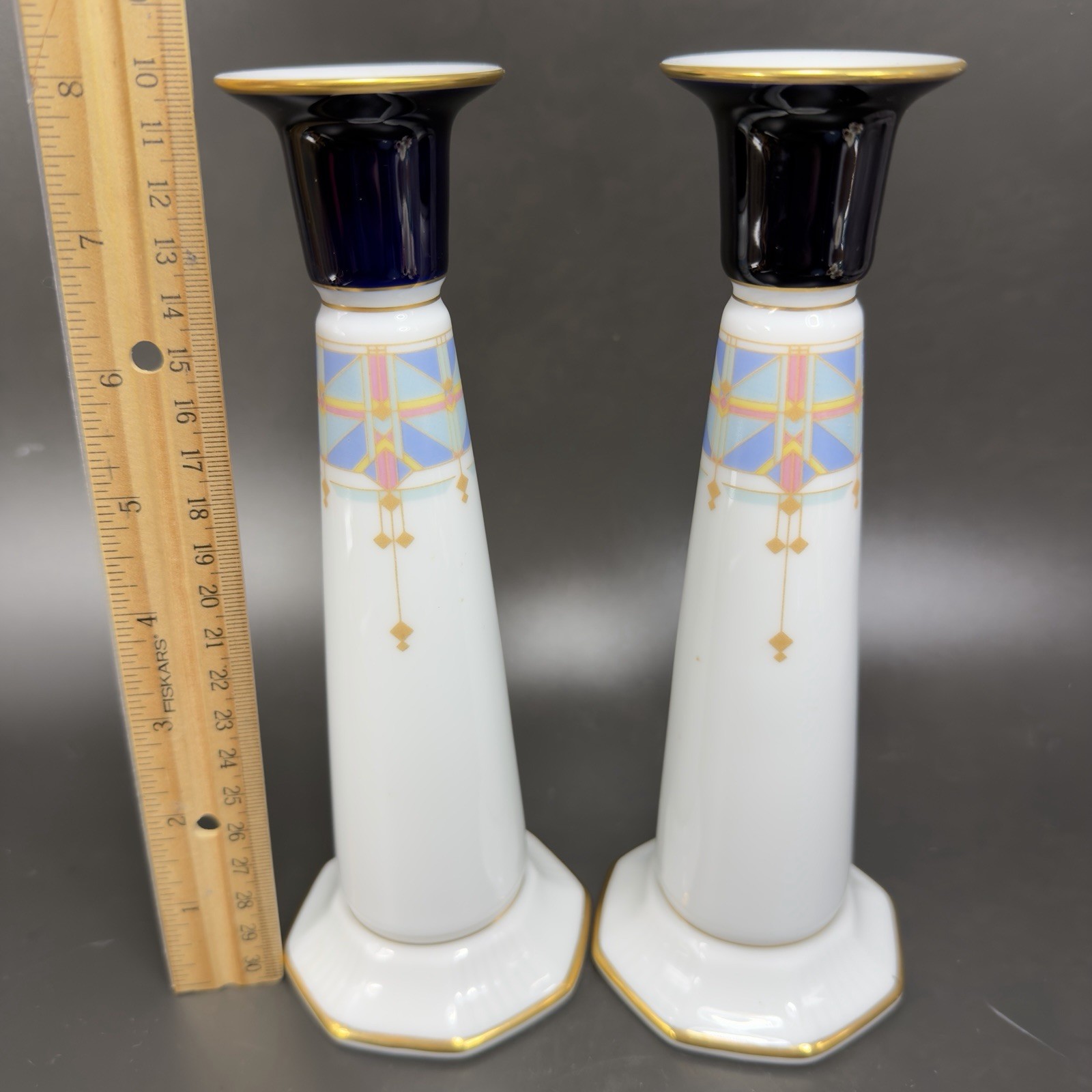 Noritake Fine Porcelain Legacy Porcelain Candle Stick Holder Votive Set 2 VTG