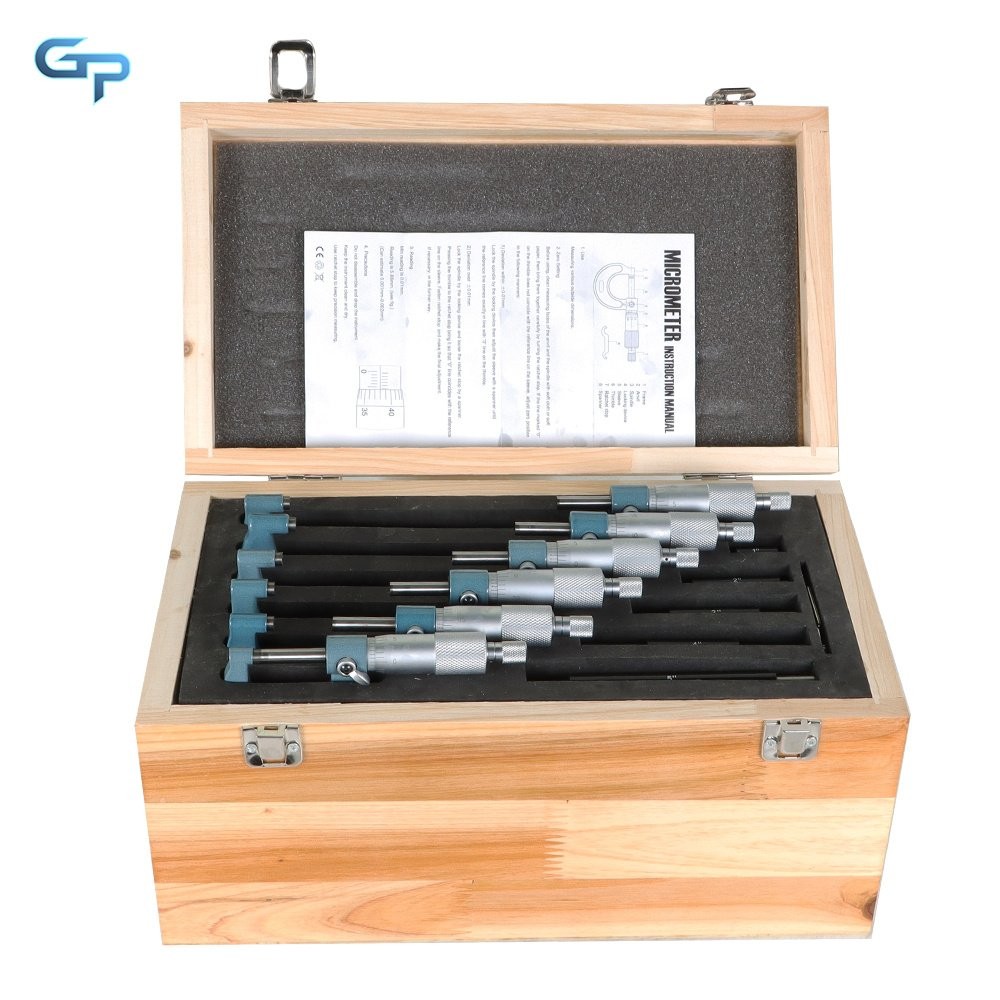 0-6" SOLID METAL FRAME MICROMETER SET 0.0001" Premium Precision