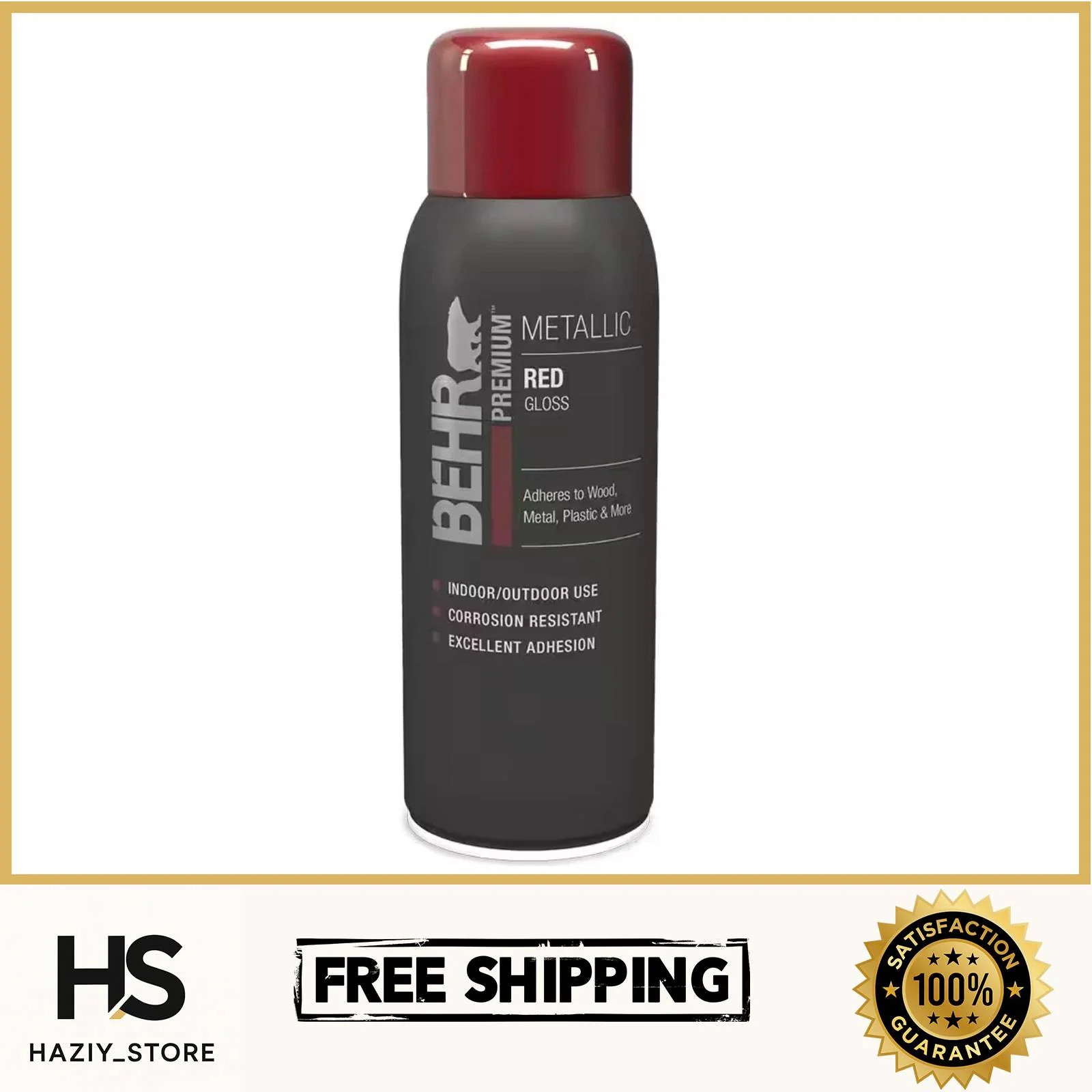 BEHR PREMIUM Metallic Red Gloss Interior/Exterior Spray Paint & Primer - 12 oz.