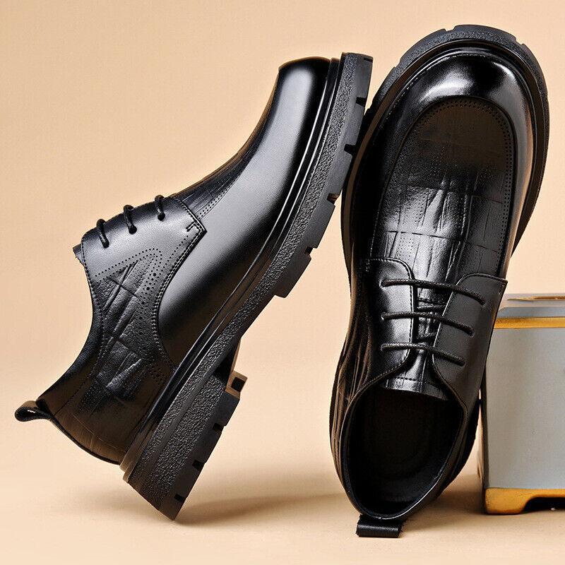 British Men's Lace Up Platform Oxfords Round Toe Formal Casual Business Shoes SZ