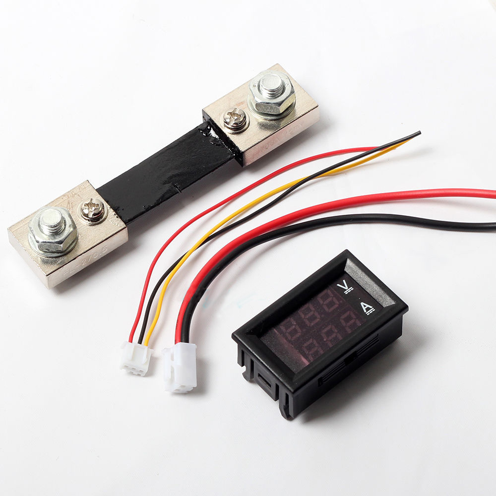 DC 100V 100A LED Digital Voltmeter Ammeter Ampere Voltage Meter Current Shunt