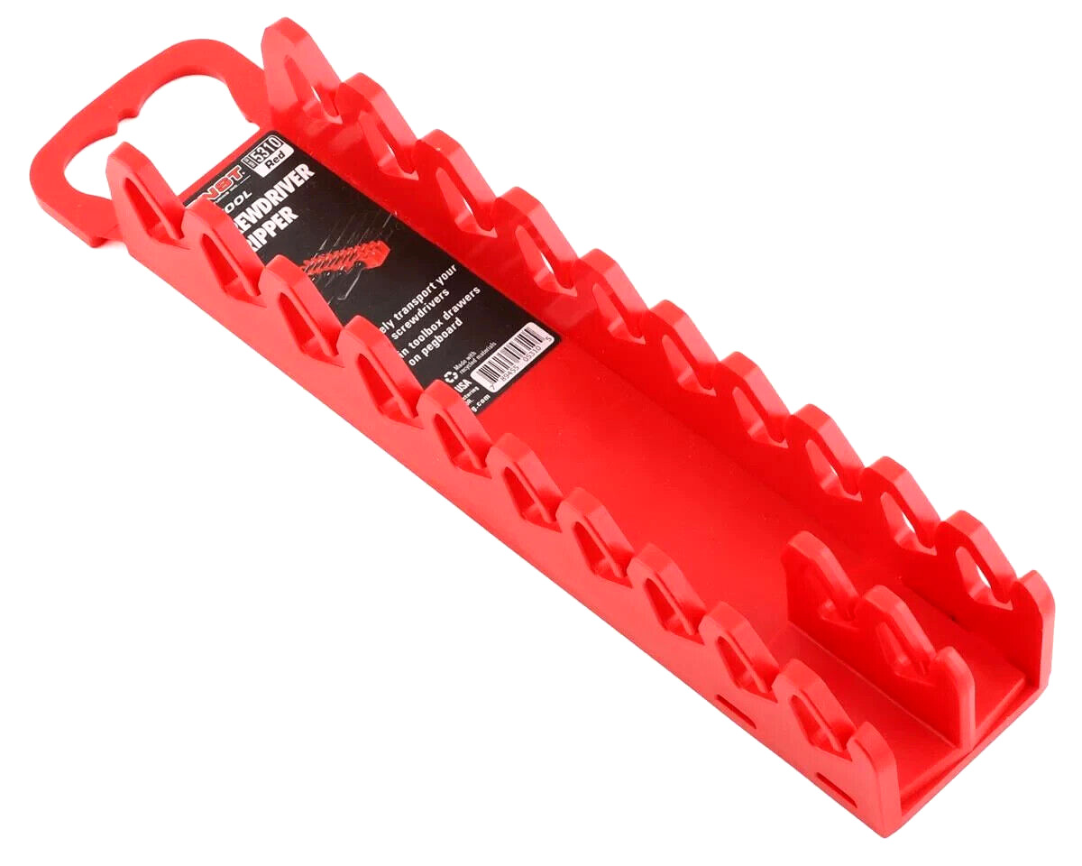 Ernst 5310 Red Screwdriver Organizer Holder for 10 Tools Made in USA