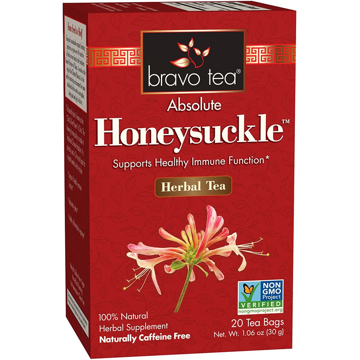 Bravo Tea Absolute Honeysuckle Herbal 20 Bags 3 Pack