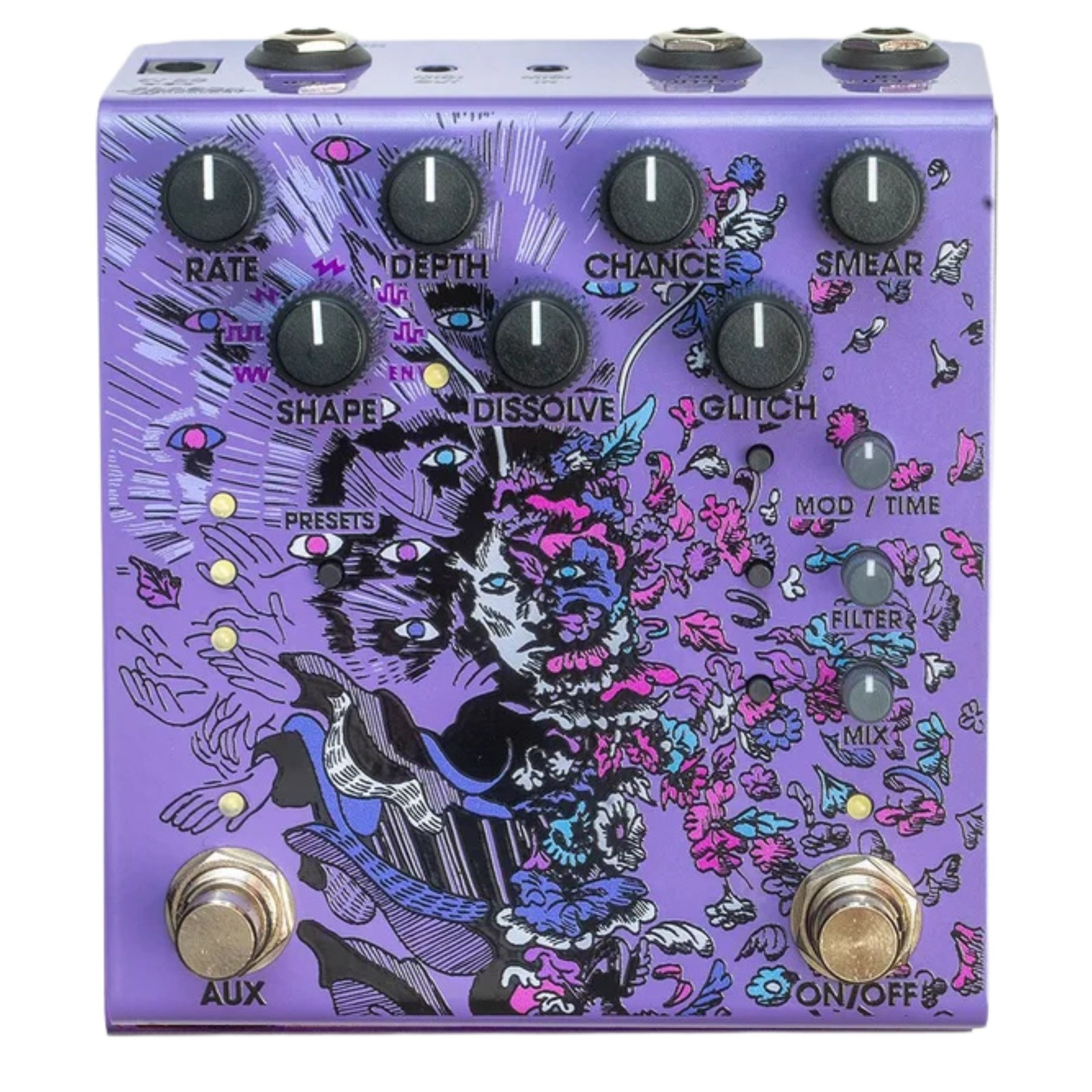 Old Blood Noise Endeavors Parting Glitch Delay/Reverb/Bit Crusher Pedal, Purple
