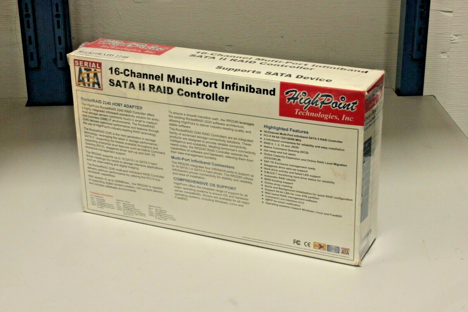 High Point RocketRAID 2240 16-Channel Multi-Port SATA II RAID Controller PCI 64