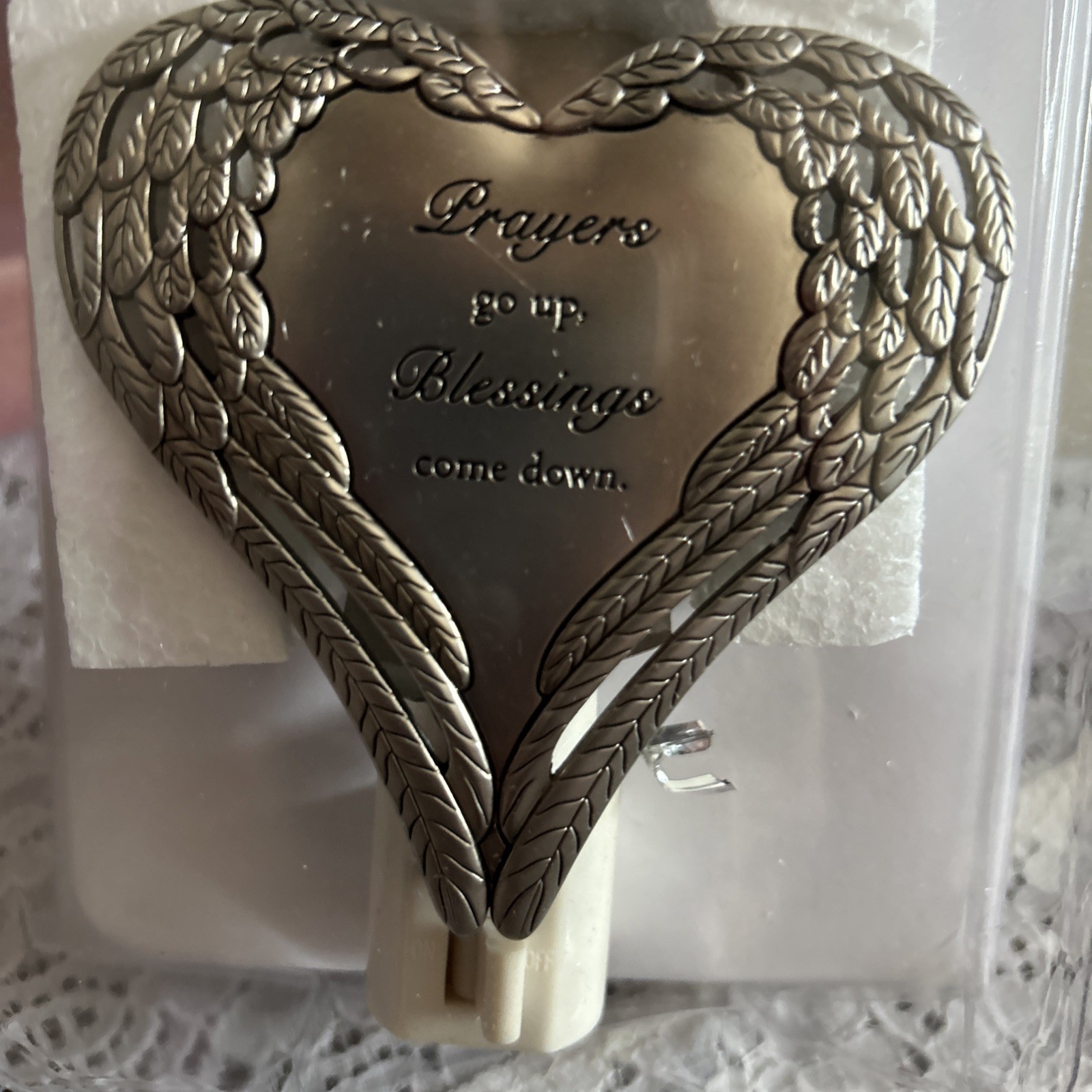 Ganz Night Light Angel Wings “Prayers Go Up Blessings Come Down”  NIB very nice