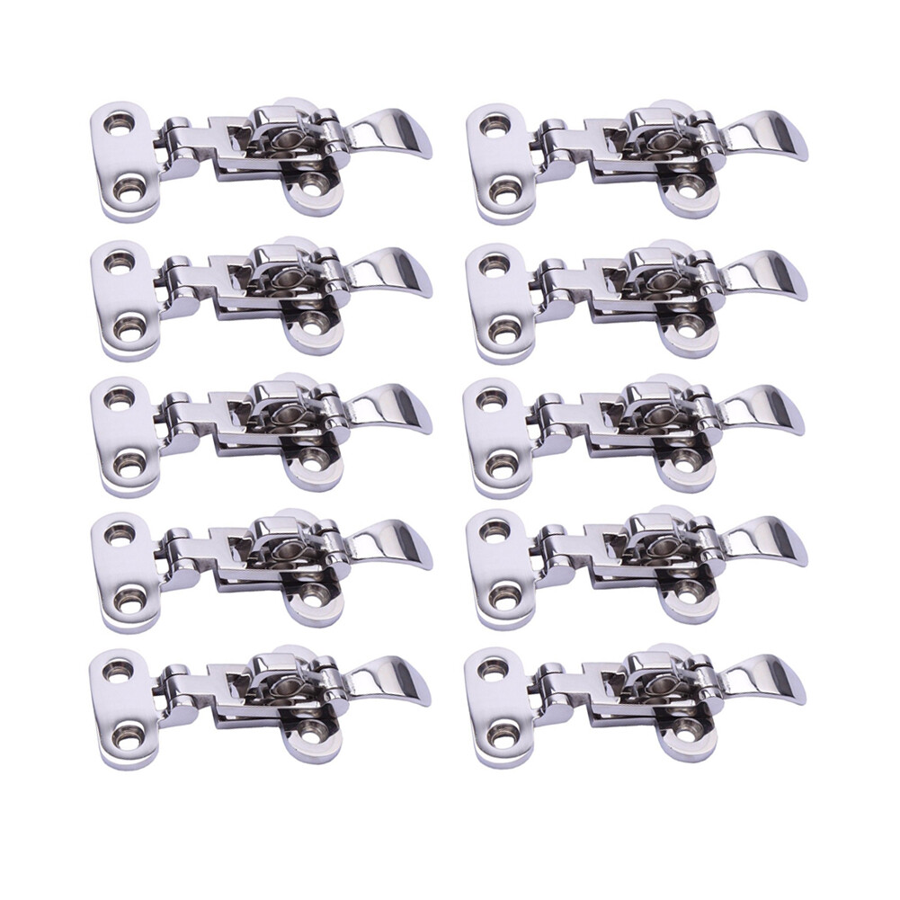 10X Stainless Steel Adjustable Toggle Hatch Anti-Rattle Heavy Duty Hinge Clamps