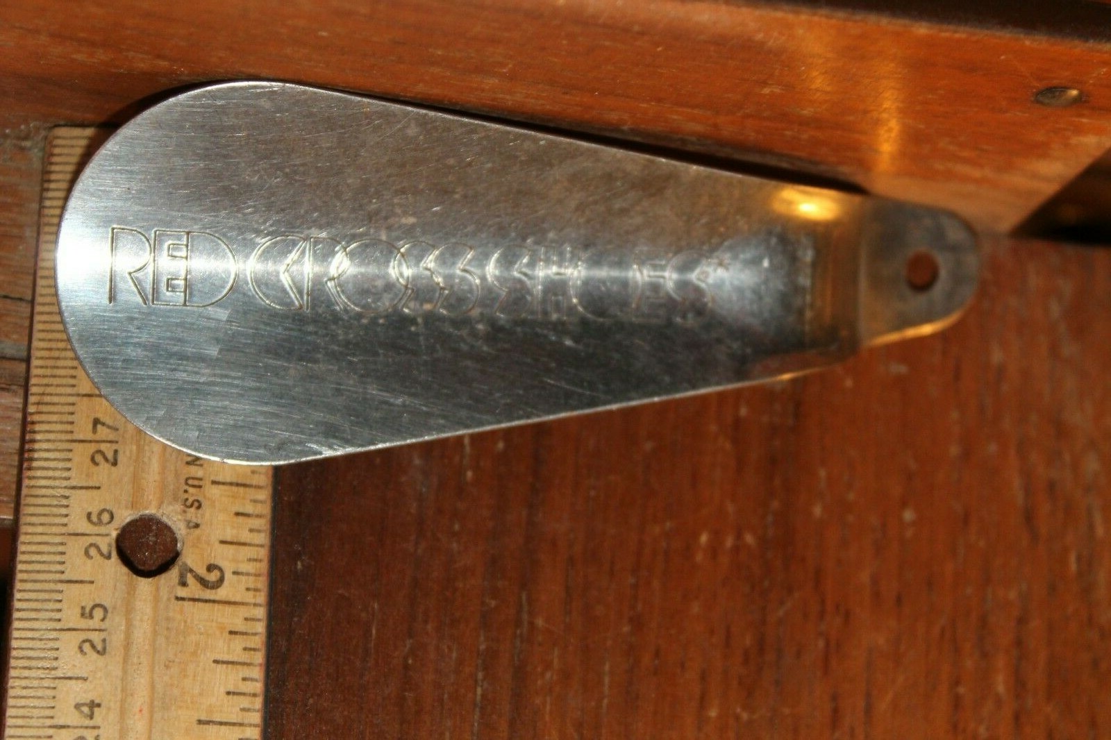 Antique Shoehorn Shoe Spoon Red Cross Shoes Art Deco Font