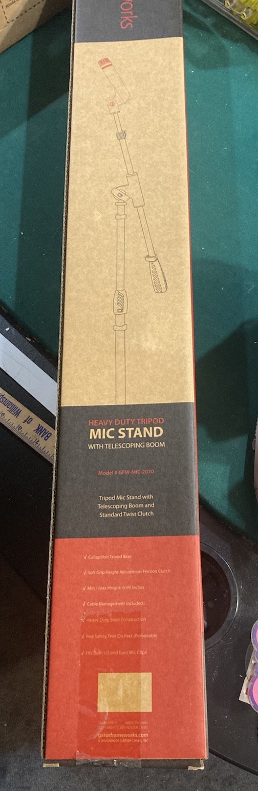 Gator Frameworks Heavy Duty Tripod Mic Stand with Telescoping Boom GFW-MIC-2020