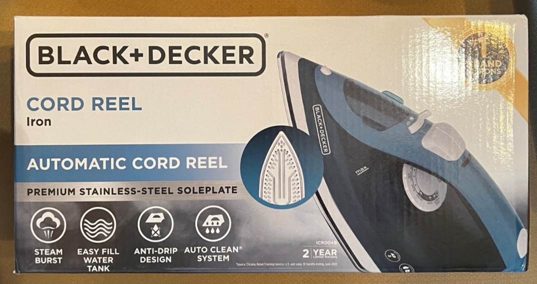 Black+Decker Cord Reel Stainless Steel Iron- BNIB!!!!!