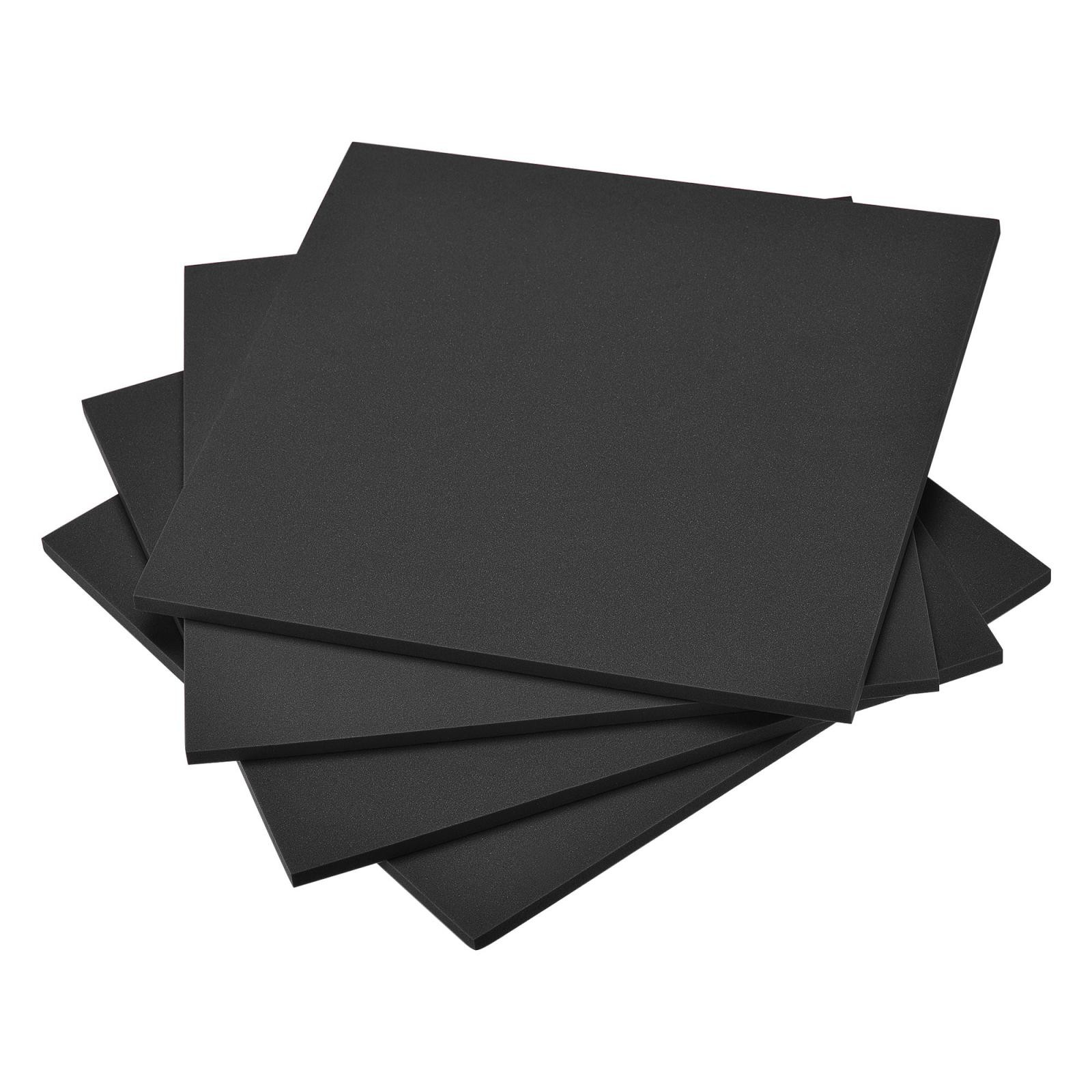 Black EVA Foam Sheets 10 x 10 Inch 7mm Thickness for Crafts DIY Projects, 4 Pcs