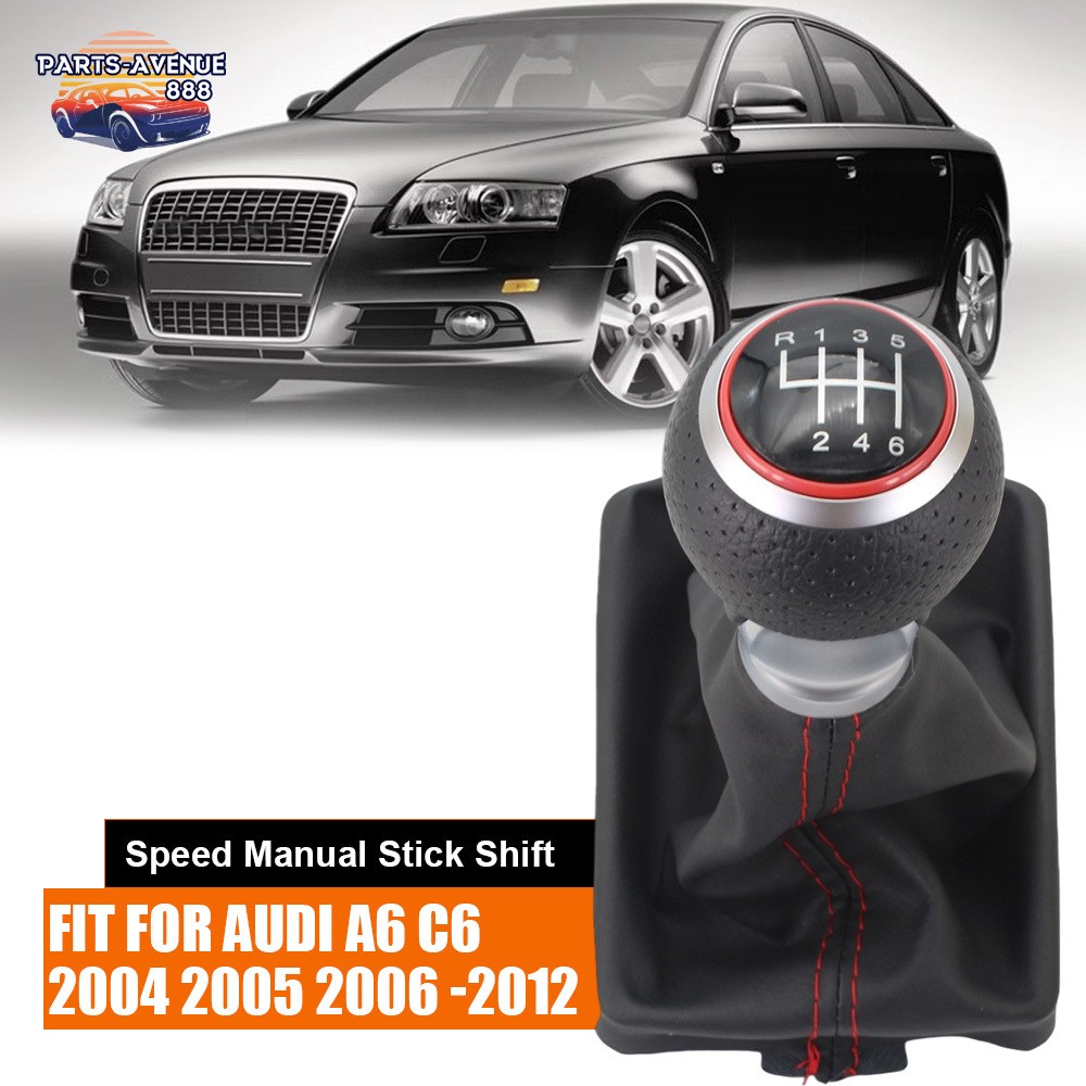 For Audi A5 S5 8T 2010 2011 -2017 Gear Shift Knob Gaiter Boot 6 Speed Red Ring