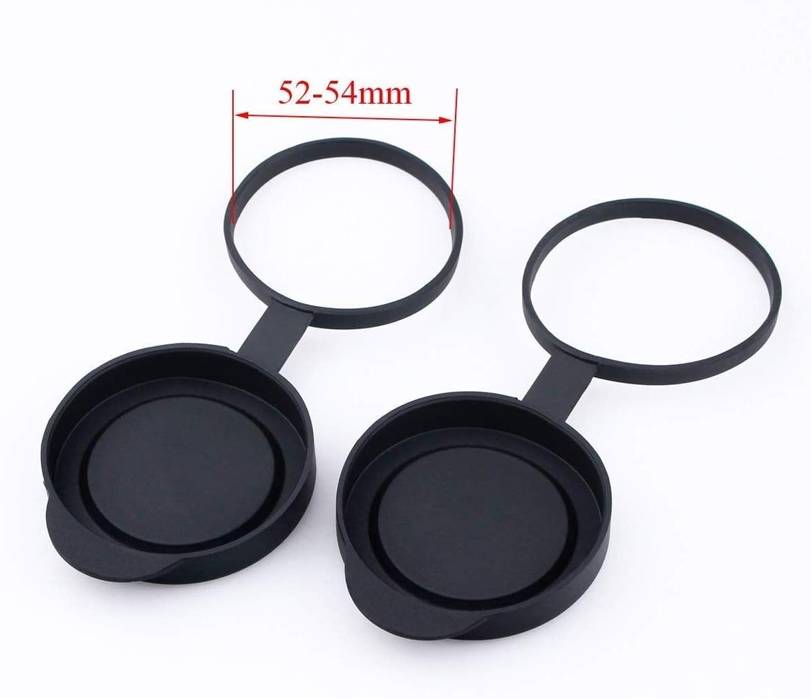 Dustproof & Waterproof Binocular Lens Caps for 52-54mm Outer Diameter