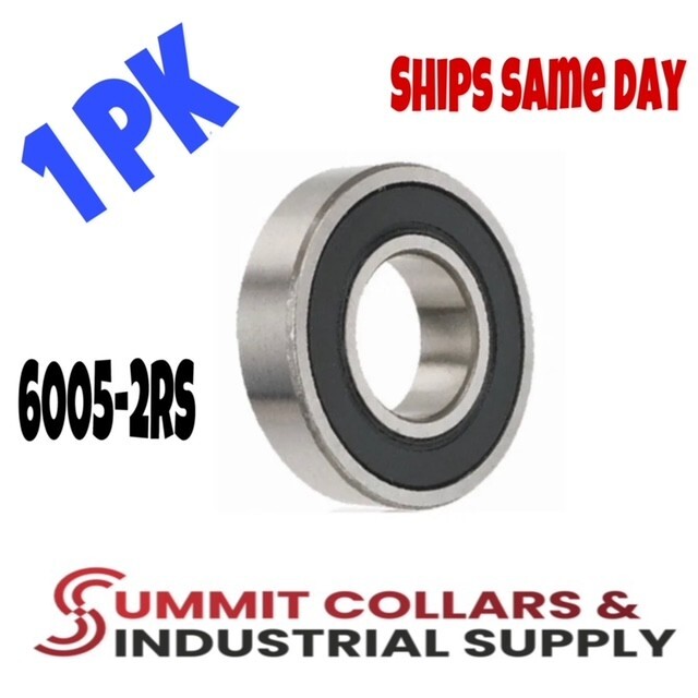 6005-2RS C3 EMQ Premium Rubber Sealed Ball Bearing, 25x47x12, 6005rs (1 QTY)