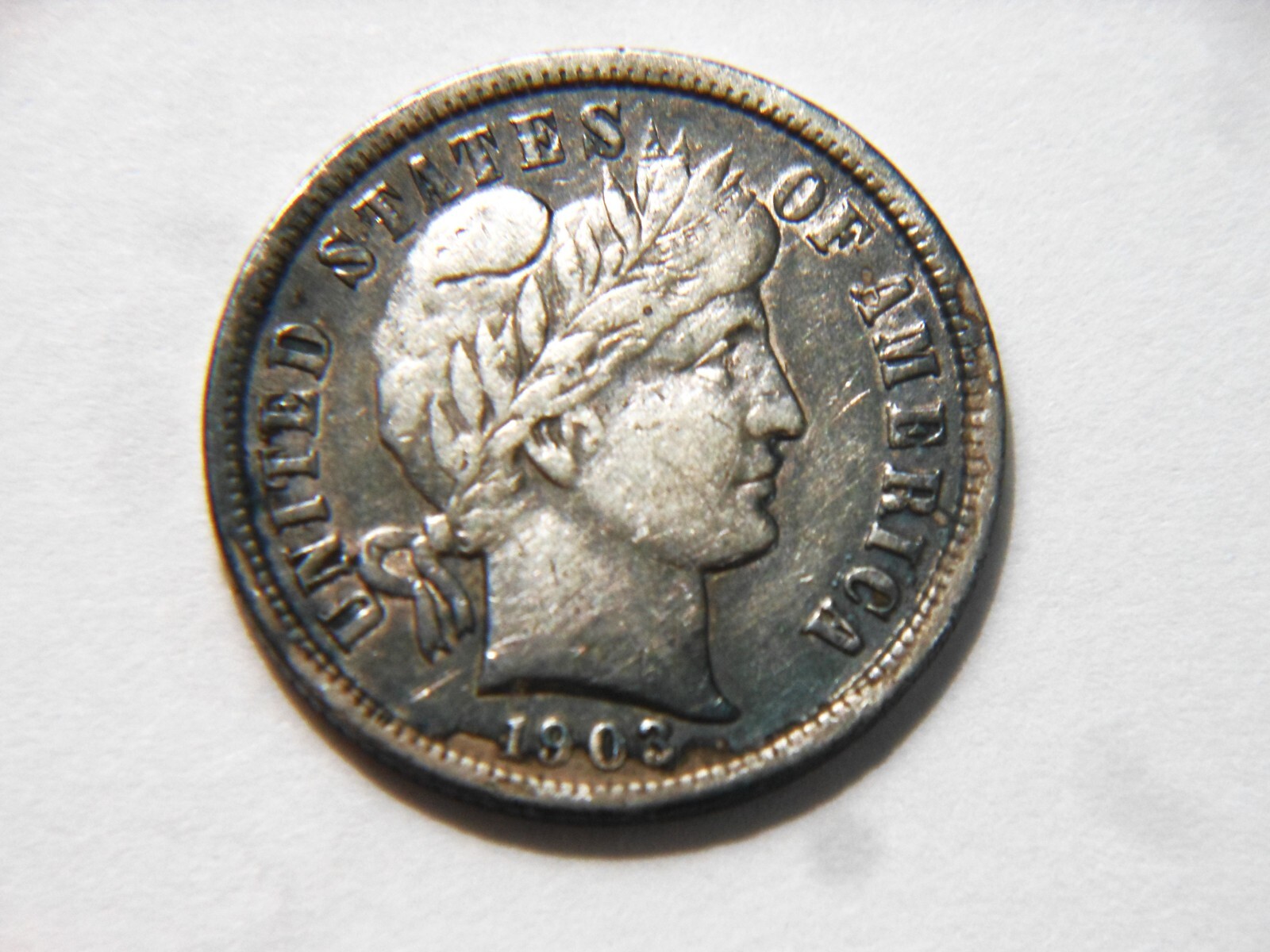 1903-P Silver Barber Dime,  Nice *Better Grade* Vintage Coin with XF details
