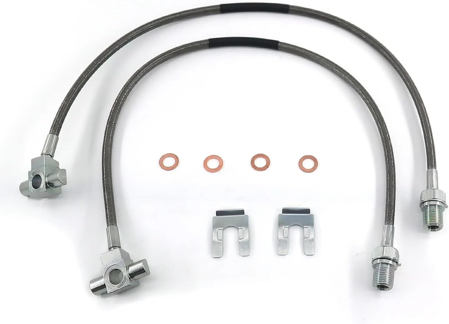 Front Stainless Brake Lines Compatible With 1971-1987 Chevy GMC C/K 10 15 20 K5