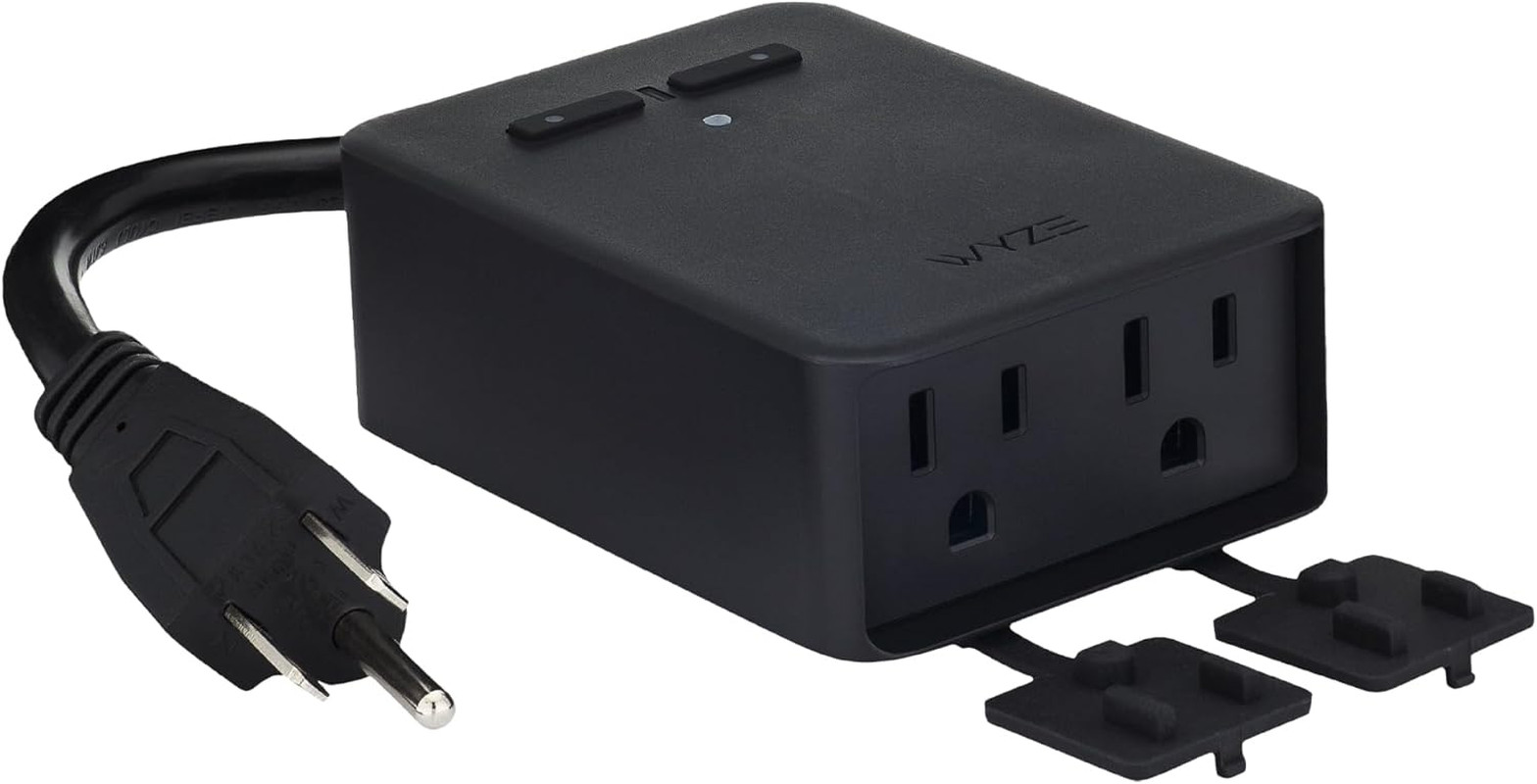 Plug Outdoor, Dual Outlets Energy Monitoring, IP64, 2.4GHz WiFi Smart Plug, Work
