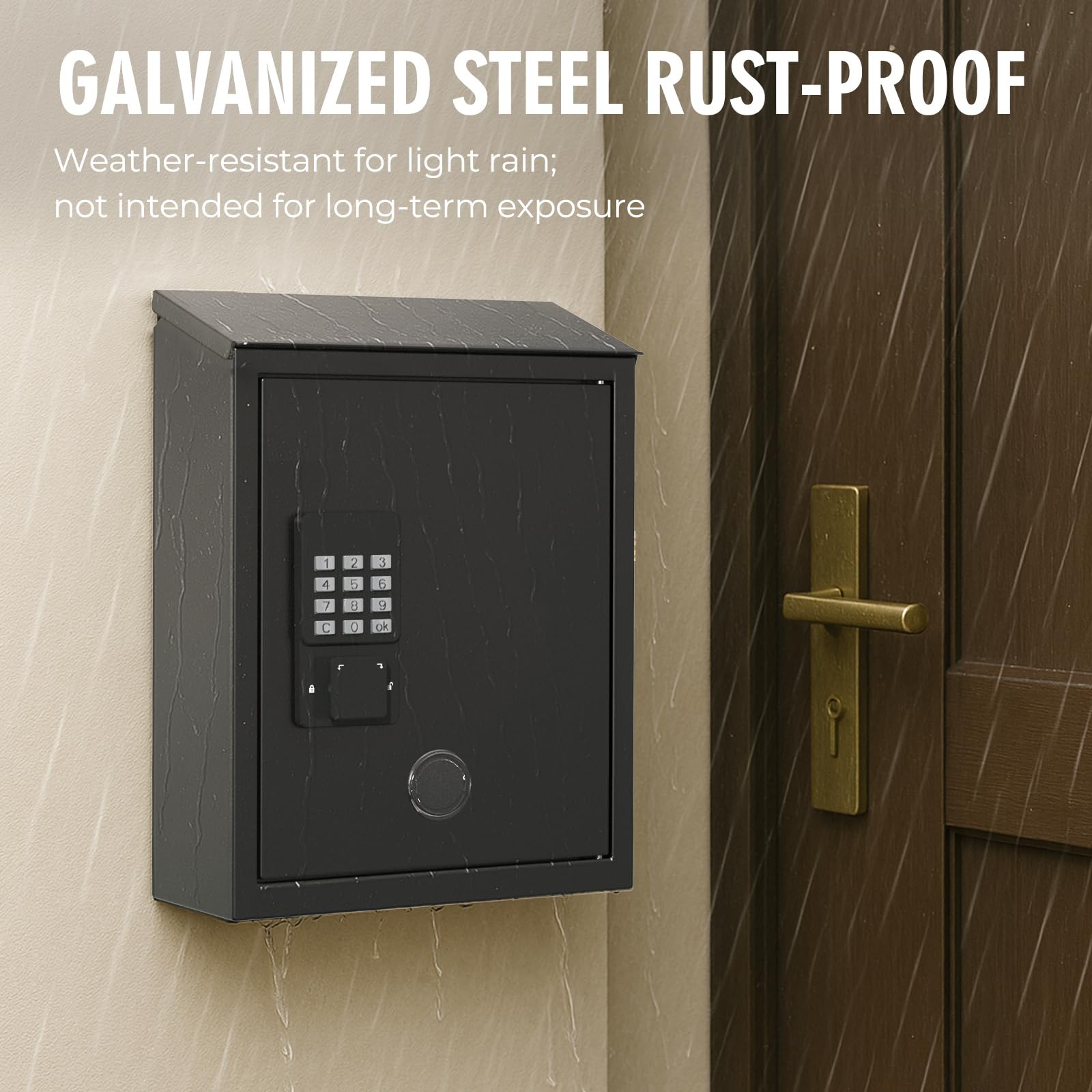 DiDiHere Mailbox with Electronic Lock, Locking Mail Boxes for House, Wall Mou...
