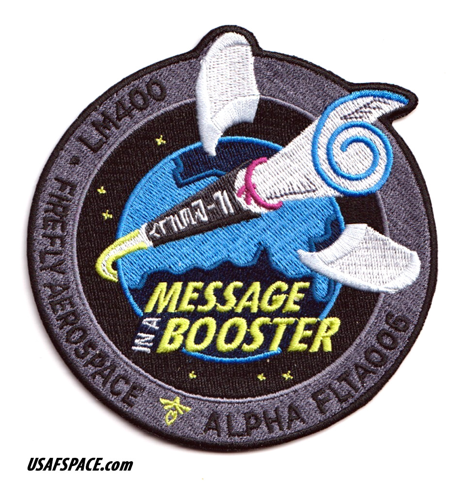 Authentic FIREFLY Alpha FLTA006 Message In a Bottle-USSF NASA SATELLITE PATCH