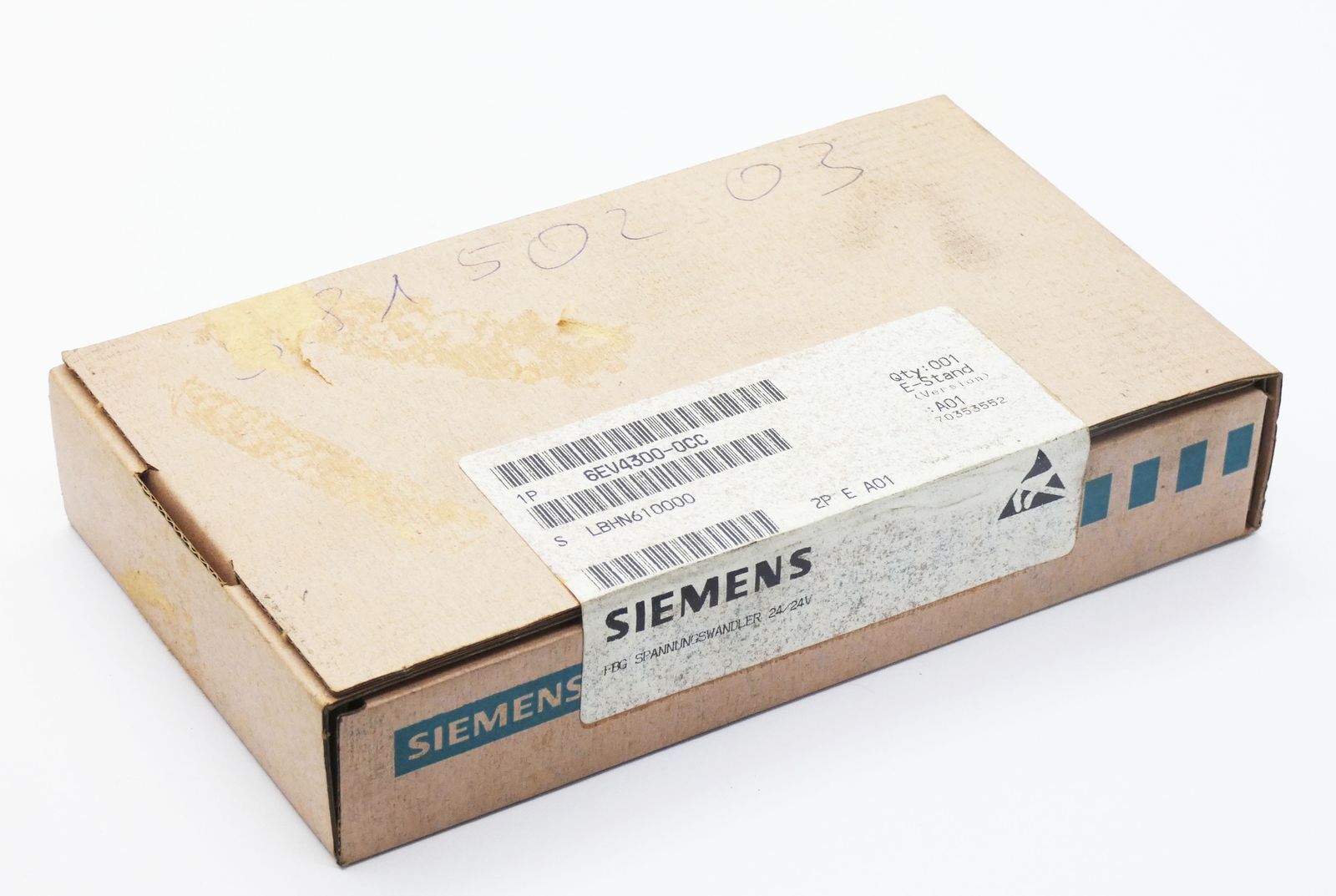 Siemens 6EV4300-0CC E:A01 24/24V Power Supply -sealed-