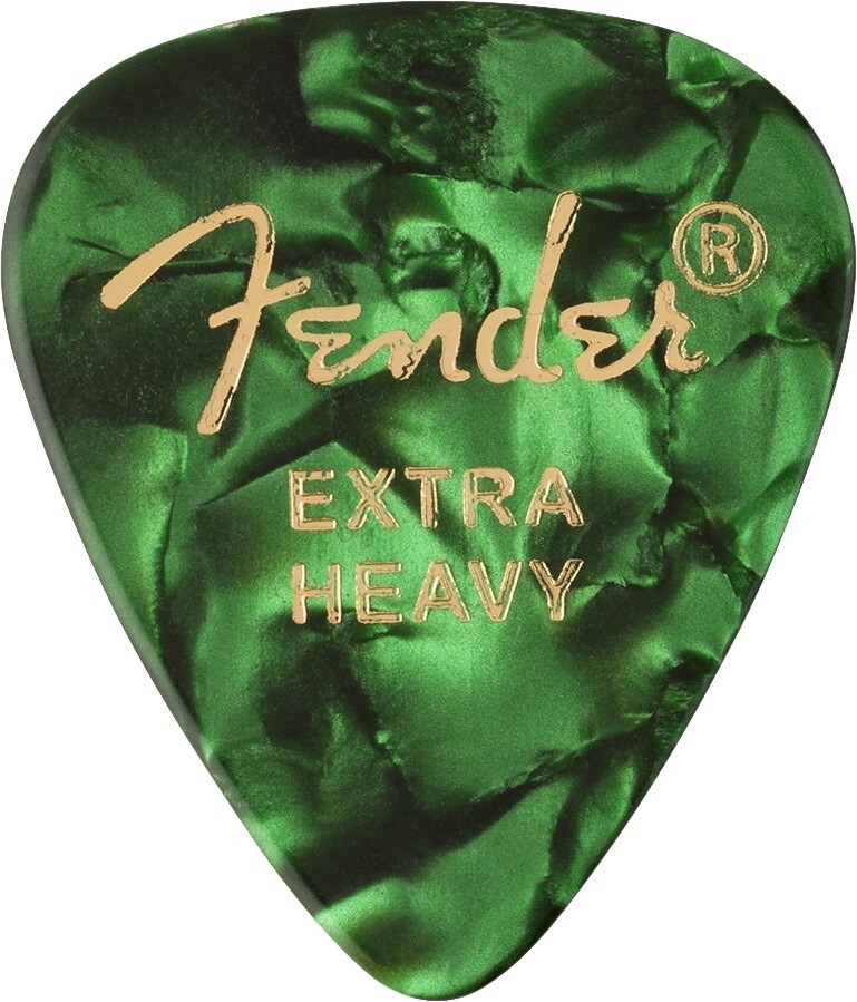 NEW Fender Premium Celluloid X-Heavy Picks (12), GREEN MOTO, 198-0351-671
