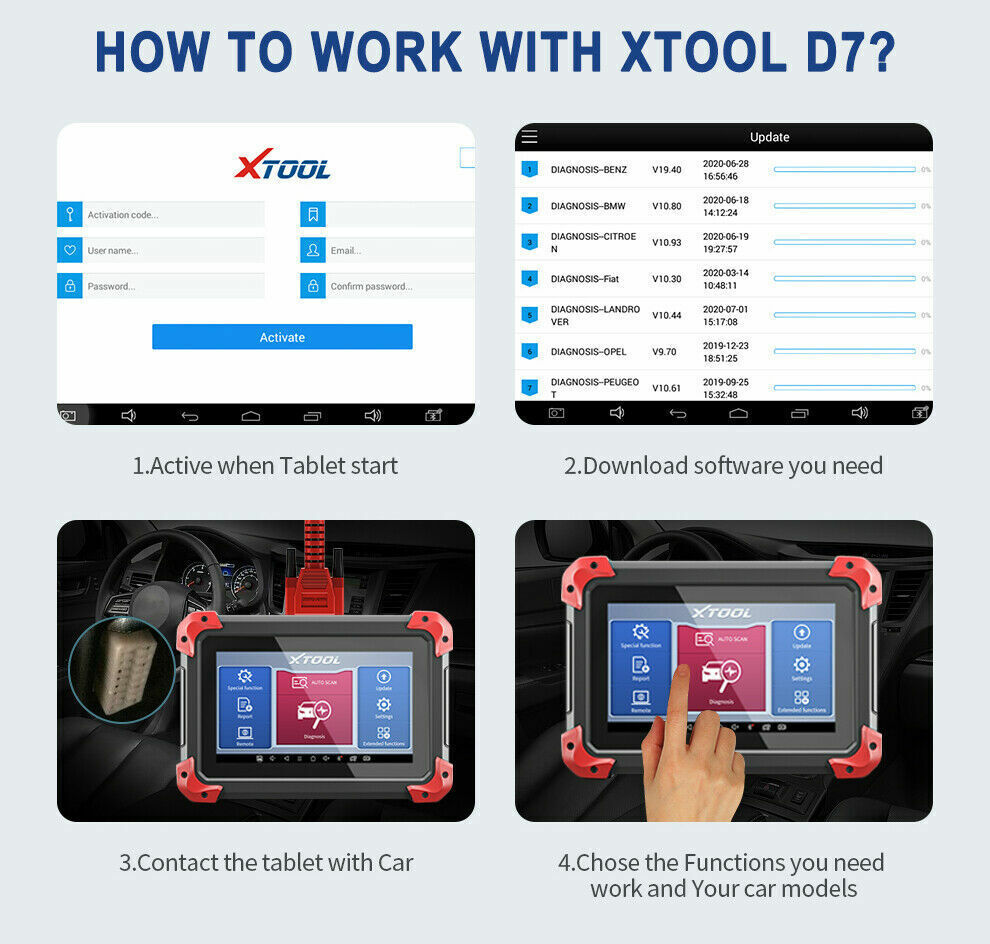 XTOOL D7 Bidirectional OBD2 Auto Car Diagnostic Full Systems Scanner E.CU Coding