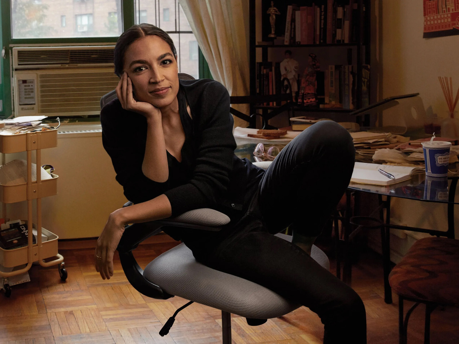 ALEXANDRIA OCASIO-CORTEZ (AOC) IN CHAIR FRIDGE MAGNET 4.5" X 3.5"