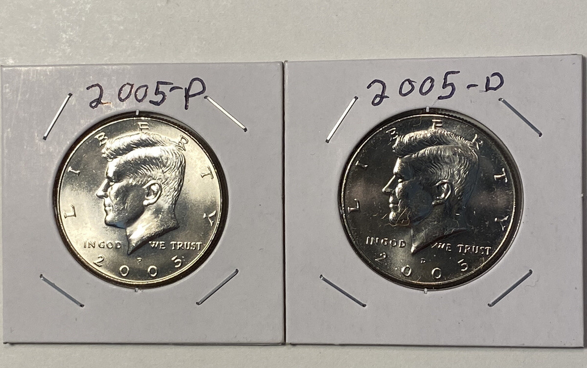 2005 P&D KENNEDY HALF DOLLAR Set (2 COIN SET) Uncirculated.