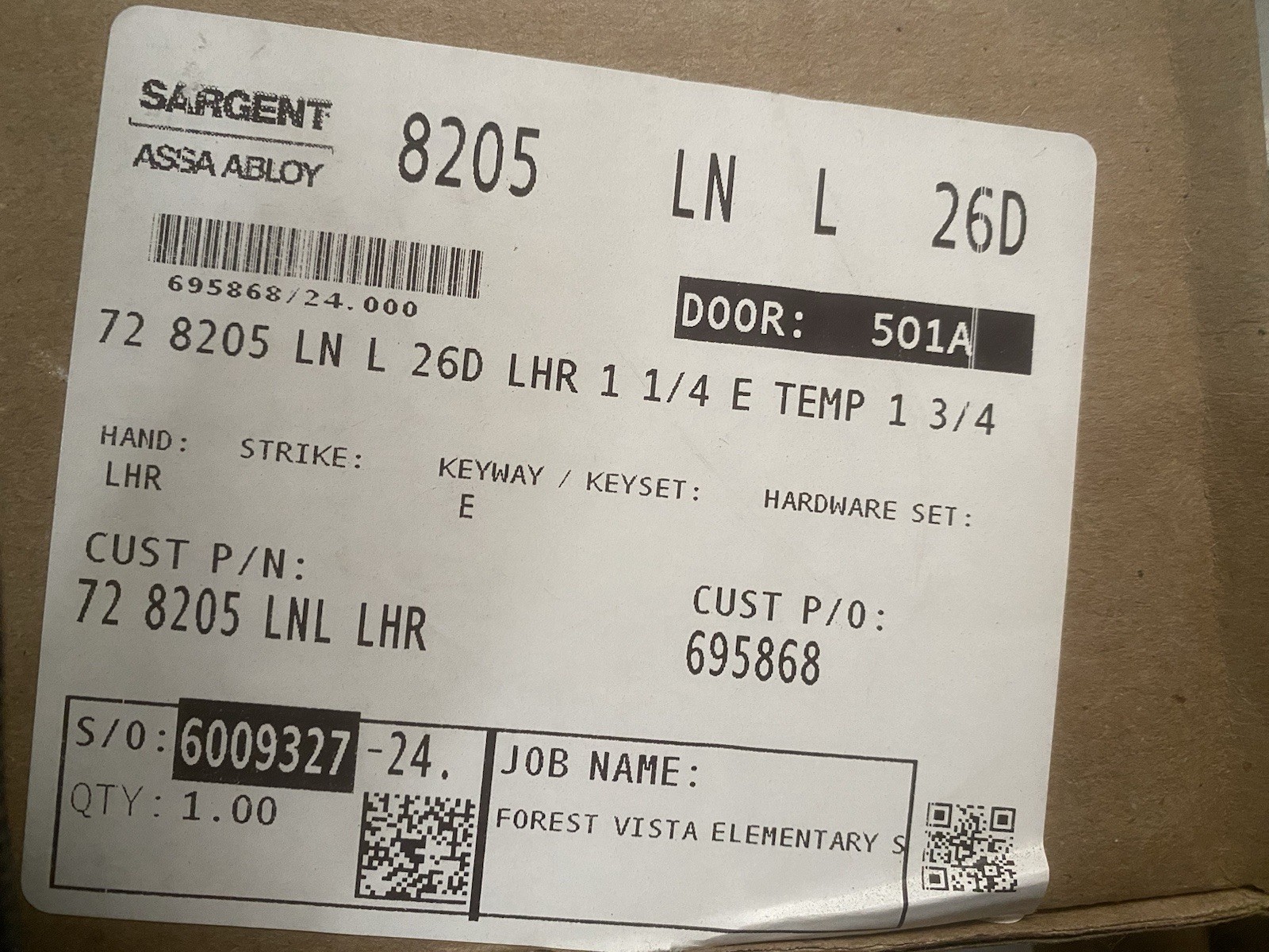 NEW Sargent 8205 LN L 26D LHR 1-1/4 E TEMP 1-3/4 Mortise Lock **FREE SHIPPING**