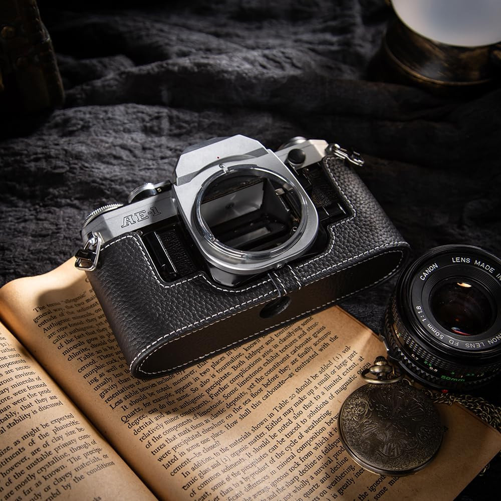 For Canon Ae-1 Case Handmade Genuine Leather Camera Protective Half Camera Case